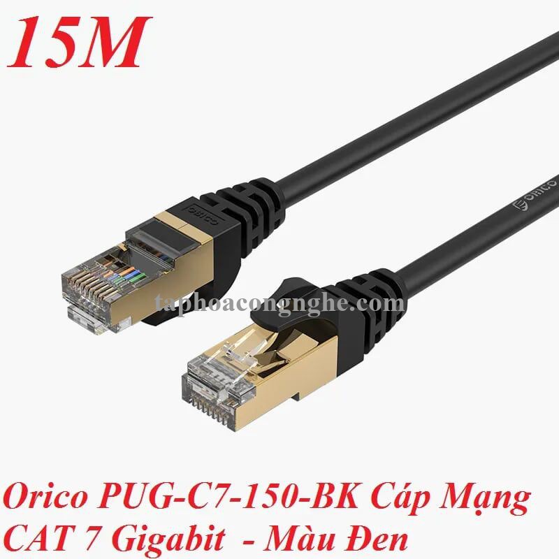 Orico 95863 PUG-C7-150-BK cat7 nhanh 10 gigabit 15m màu đen Cáp mạng 30095863